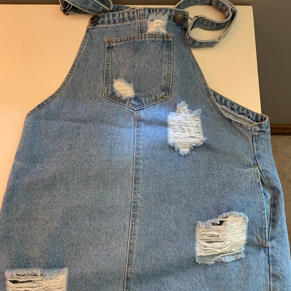 Light Wash Jean Overall Dress